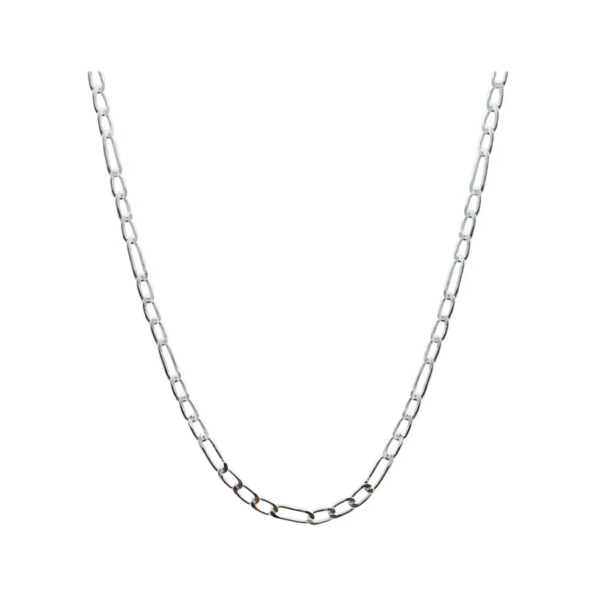 Cadena de Plata Ley .925 Estilo Figaro 55cm para Mujer - Imagen 3