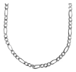 Cadena Figaro 3x1 Diamantada Plata .925 55cm - Imagen 2
