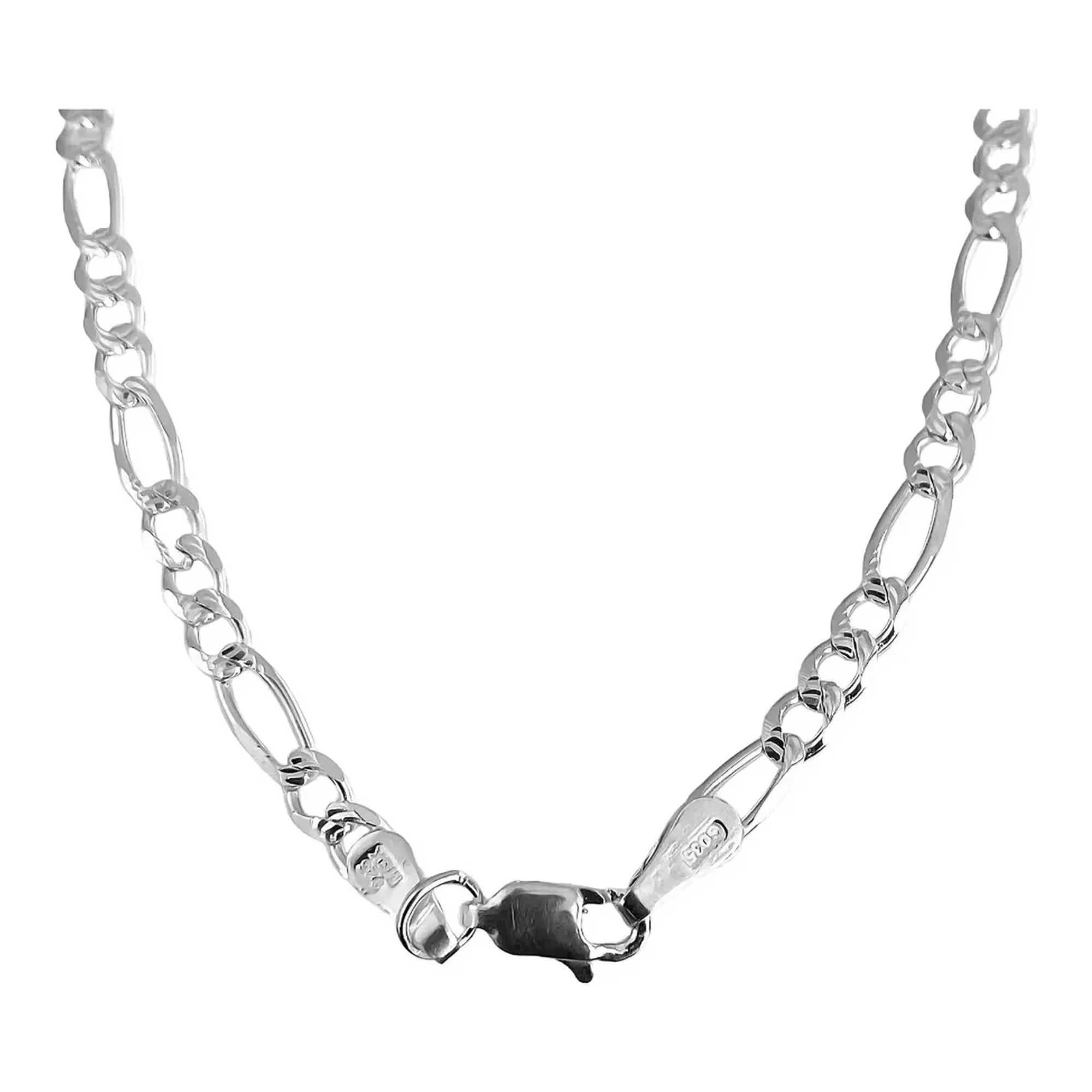 Cadena Figaro 3x1 Diamantada Plata .925 55cm - Imagen 3