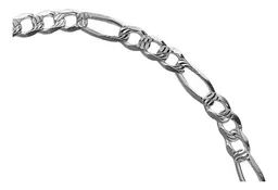 Cadena Figaro 3x1 Diamantada Plata .925 55cm - Imagen 4