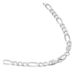 Cadena Figaro 3x1 Maciza Plata Ley 925 para Hombre de 50 cm - Imagen 3