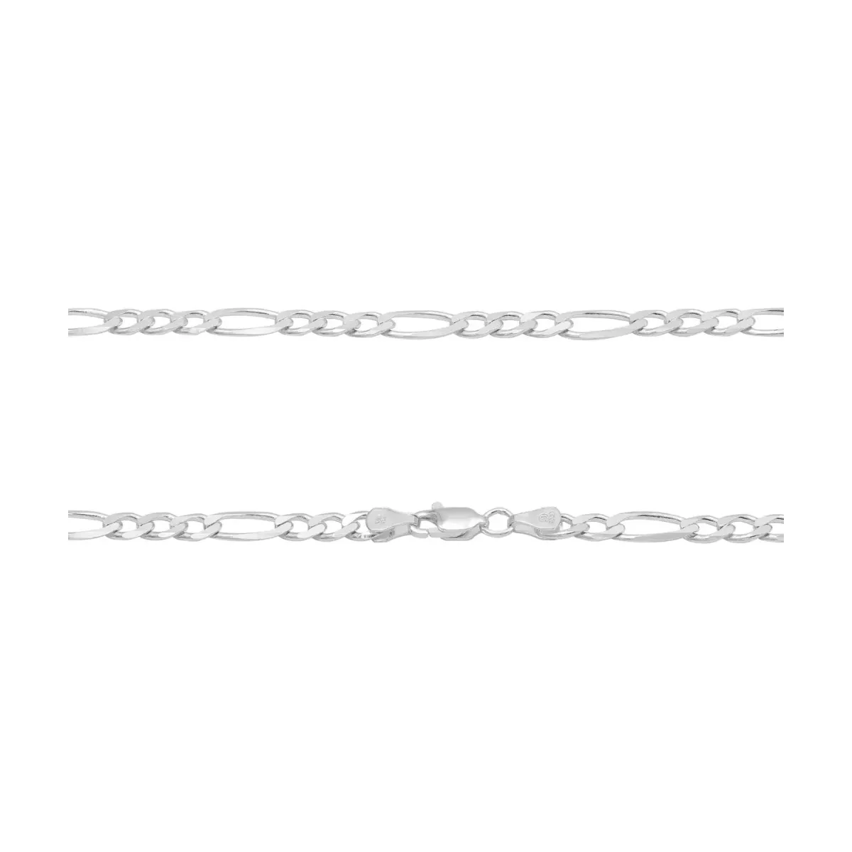 Cadena Figaro 3x1 Maciza Plata Ley 925 para Hombre de 50 cm - Imagen 4