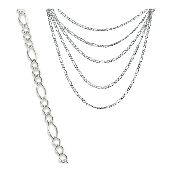 Cadena Figaro 3x1 Plata Ley .925 50cm - Imagen 1