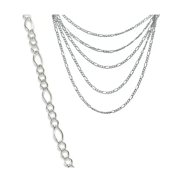 Cadena Figaro 3x1 Plata Ley .925 50cm - Imagen 1