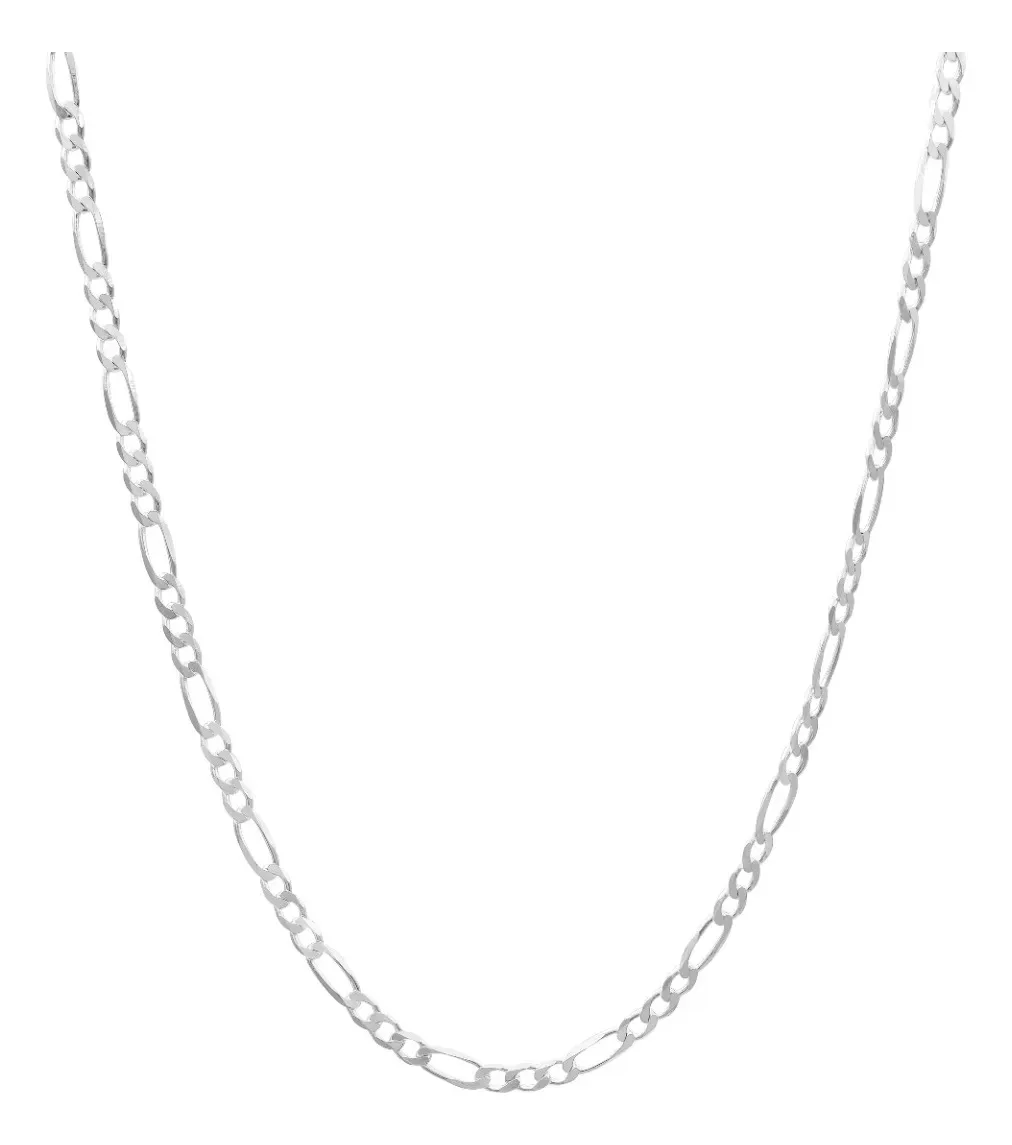 Cadena Figaro 3x1 Plata Ley .925 para hombre, eslabones gruesos de 60cm. Collar de plata, accesorio masculino elegante y mode
