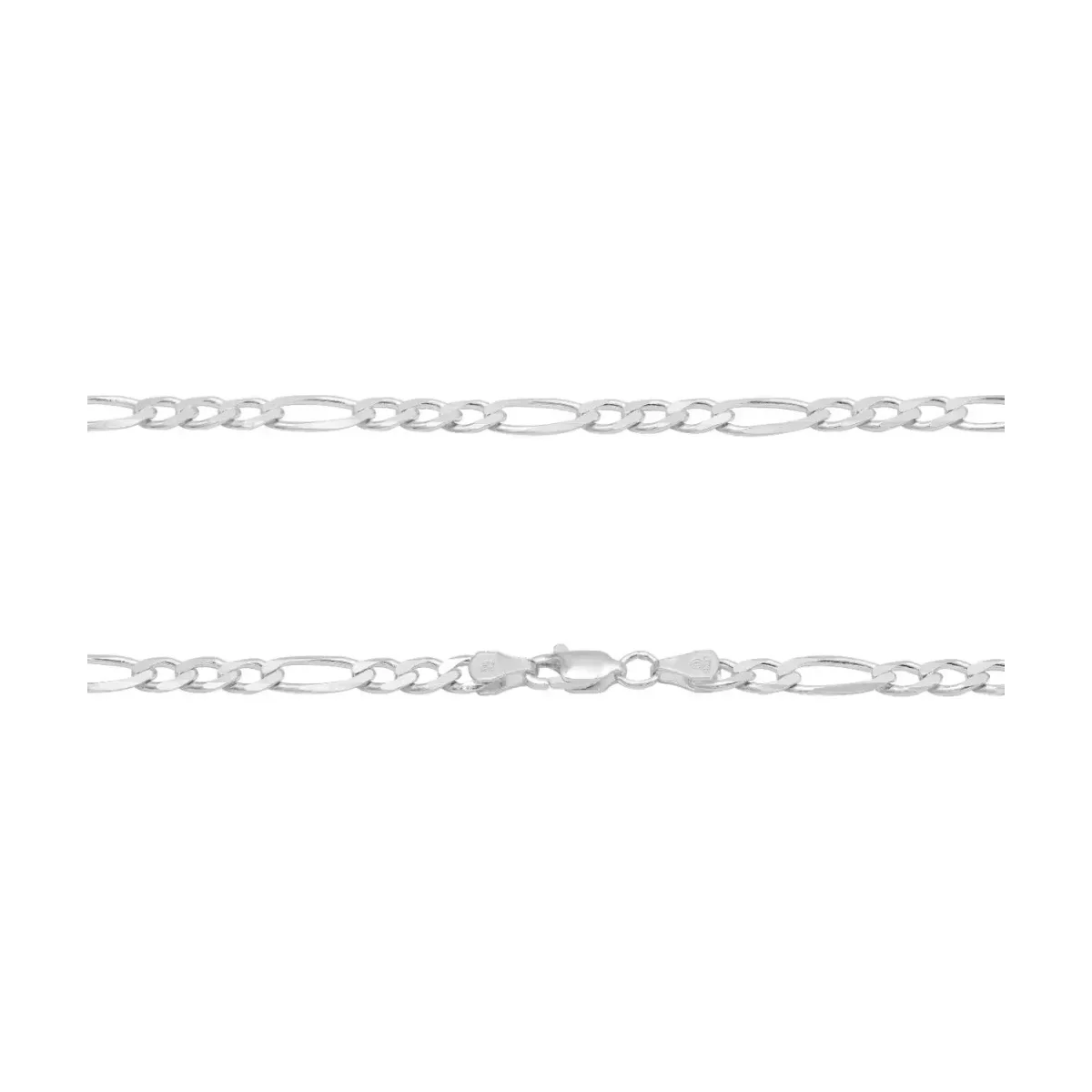 Cadena Figaro 3x1 Plata Ley .925 de 60cm para Hombre - Imagen 4