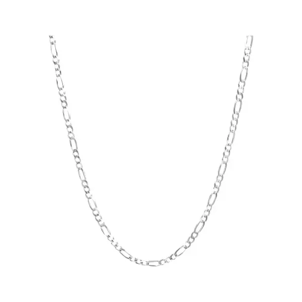 Cadena Figaro 3x1 Plata 925 Diamantada 55cm Unisex - Imagen 1