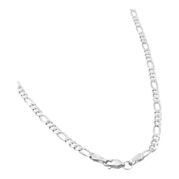 Cadena Figaro 3x1 Plata 925 Diamantada 55cm Unisex - Imagen 3