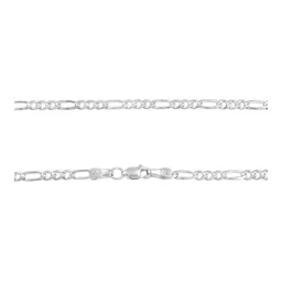 Cadena Figaro 3x1 Plata 925 Diamantada 55cm Unisex - Imagen 4