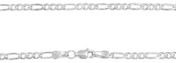 Cadena Figaro 3x1 Plata 925 Diamantada 55cm Unisex - Imagen 4