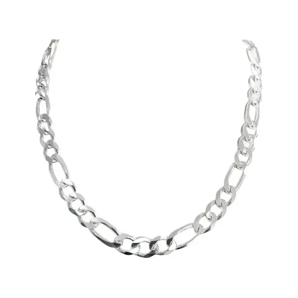 Cadena Figaro 3x1 Plata 925 Hombre 60 cm Largo - Imagen 1