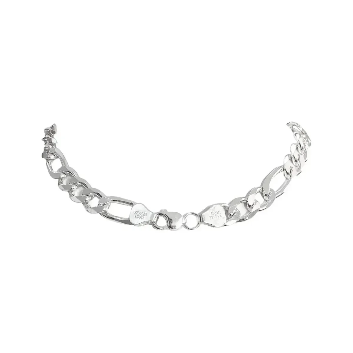 Cadena Figaro 3x1 Plata 925 Hombre 60 cm Largo - Imagen 2