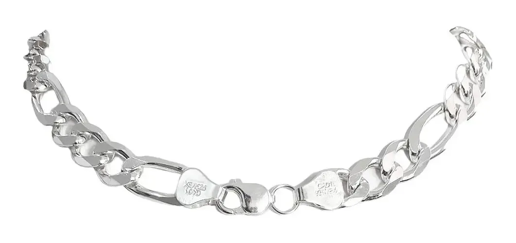 Cadena Figaro 3x1 Plata 925 Hombre 60 cm Largo - Imagen 1