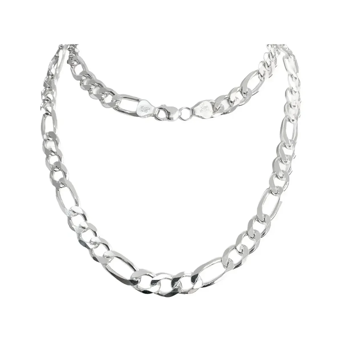 Cadena Figaro 3x1 Plata 925 Hombre 60 cm Largo - Imagen 3