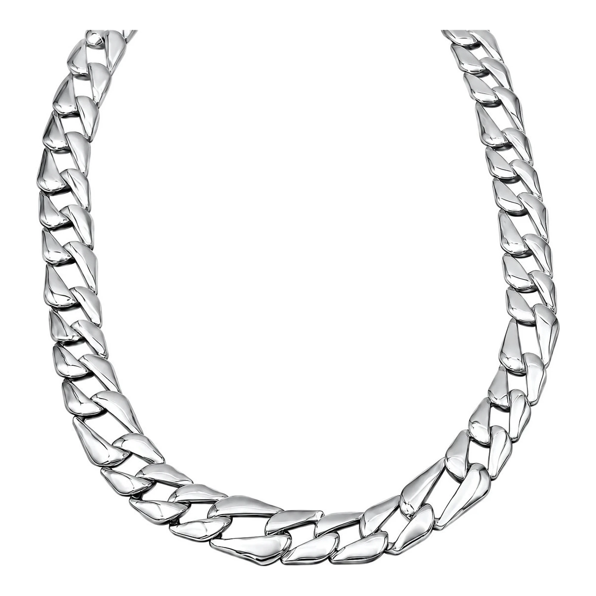 Cadena Fígaro troquelada de Plata .925 de 11 mm y 57 cm con broche de caja - Joyaris joyería mexicana