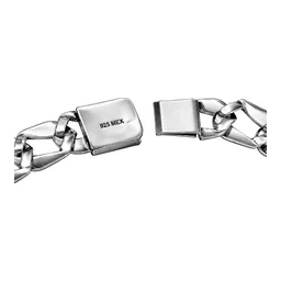 Cadena Fígaro Troquelada de Plata .925 de 11 mm y 57 cm Broche Caja - Imagen 3