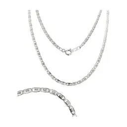 Cadena Marinera Diamantada Plata 925 45cm Unisex - Imagen 1