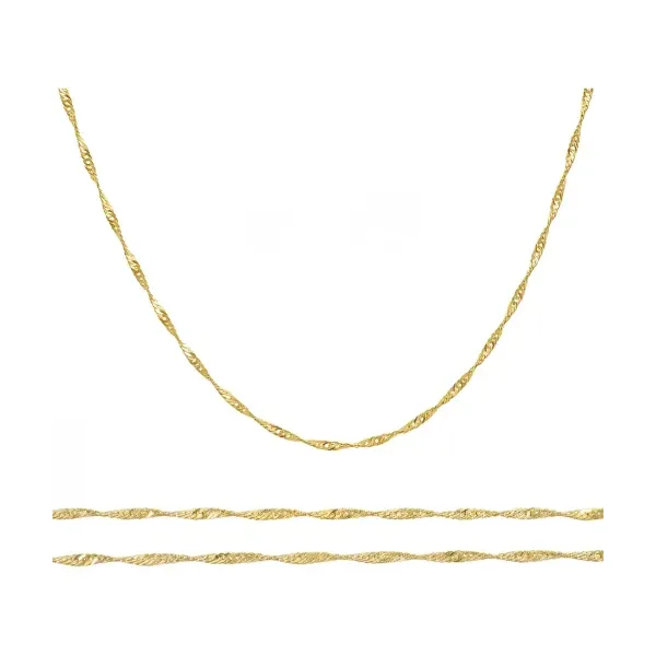 Cadena Oro 10k Eslabón Singapur 45cm para Mujer - Imagen 1