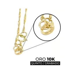 Cadena Oro 10k Eslabón Singapur 45cm para Mujer - Imagen 8
