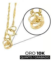 Cadena Oro 10k Eslabón Singapur 45cm para Mujer - Imagen 8