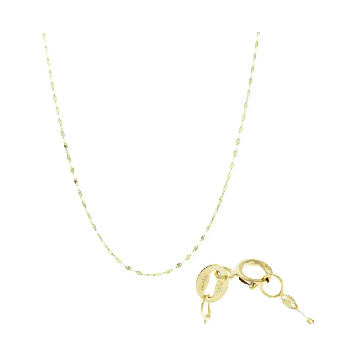 Cadena Oro 10k Granito de Café 45cm Unisex, brillante joya dorada. Ideal para cadenas de oro en capas y estilo minimalista de