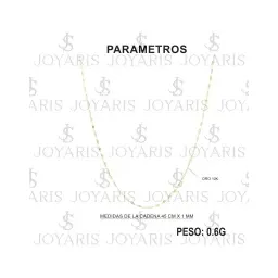 Cadena Oro 10k Granito de Café 45cm Unisex - Imagen 4