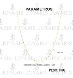 Cadena Oro 10k Granito de Café 45cm Unisex - Imagen 4