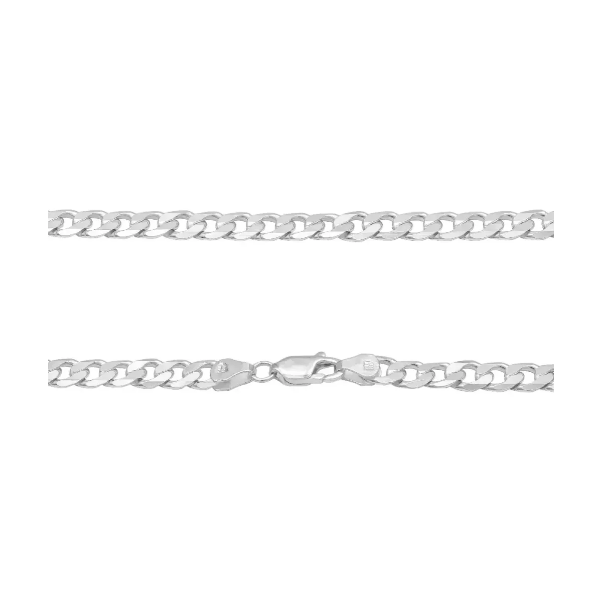 Cadena Plata 925 Barbada Cubana Hombre 65 cm - Imagen 4
