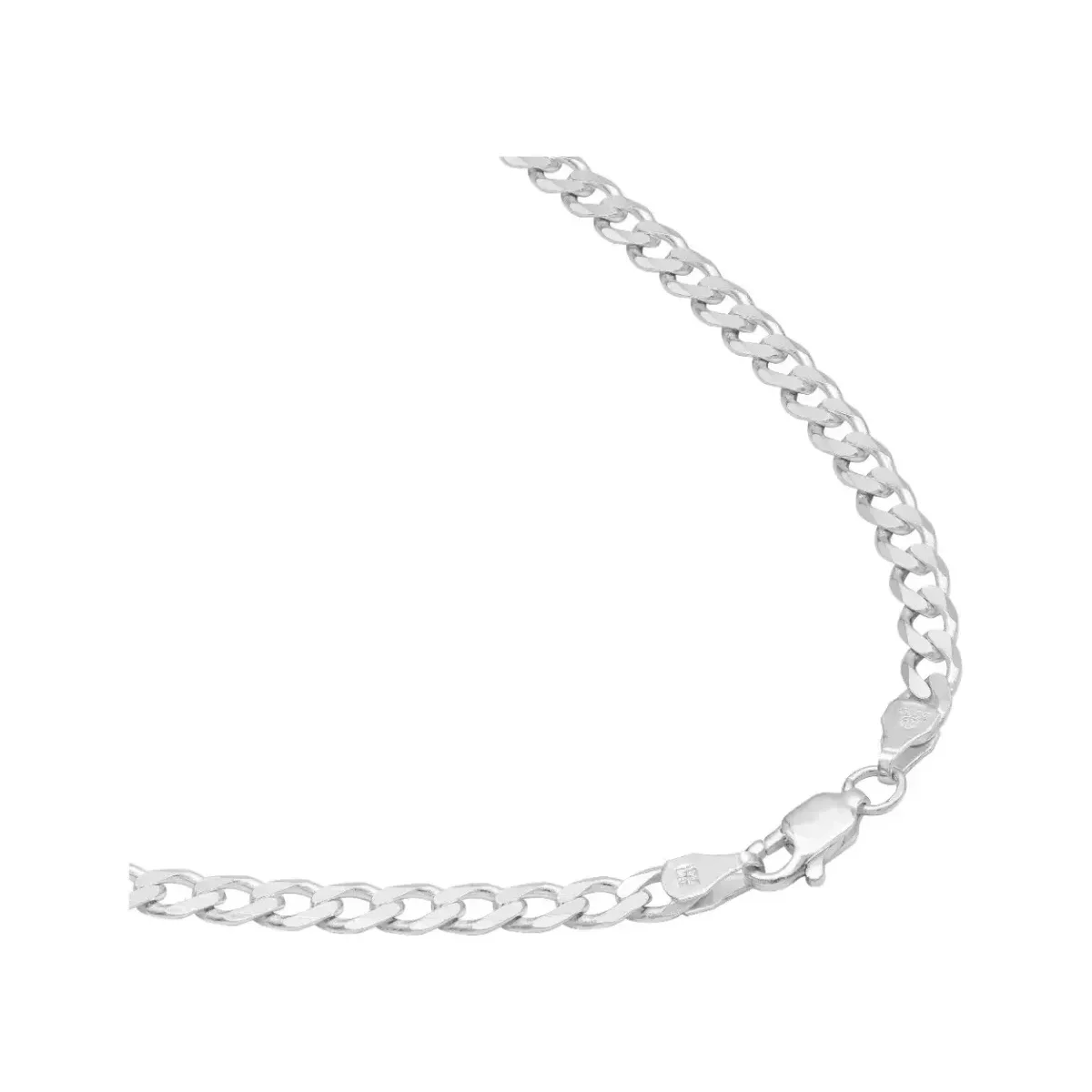Cadena Plata 925 Barbada Cubana para Hombre 55cm - Imagen 2