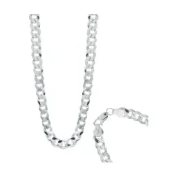 Cadena Plata 925 Cuba Gruesa Diamantada 65cm para Hombre - Imagen 1