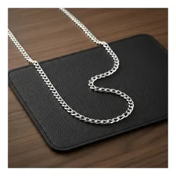 Cadena Plata .925 Cubana Barbada Diamantada Hombre 50cm - Imagen 6