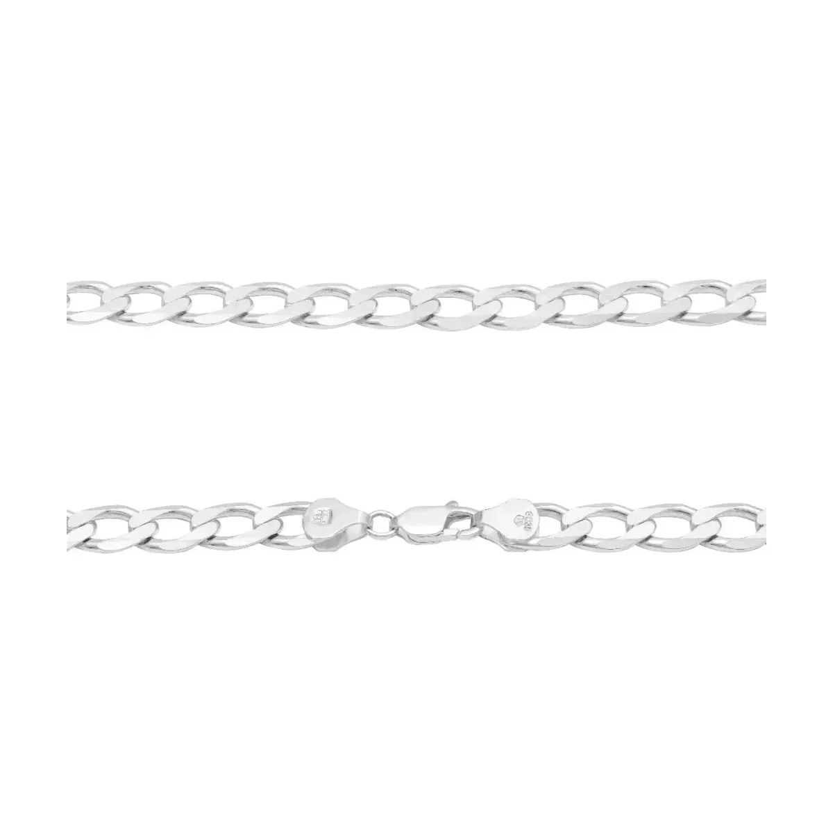 Cadena Plata 925 Cubana Barbada para Hombre 55cm - Imagen 4