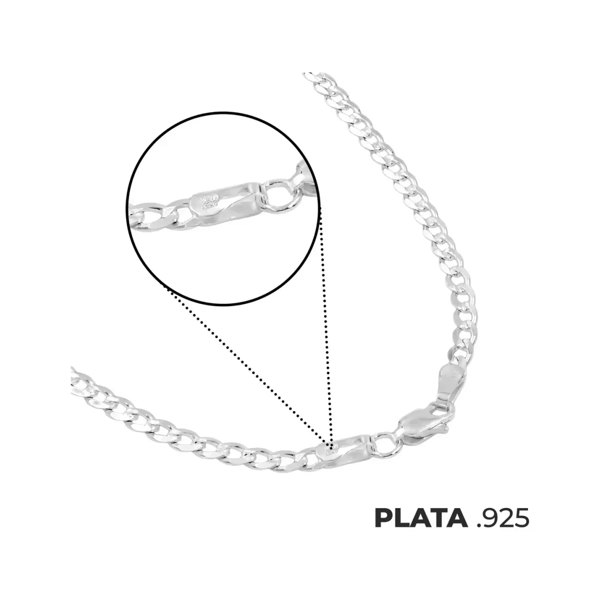 Cadena Plata 925 Cubana Diamantada 50cm para Hombre 4 - Imagen 6