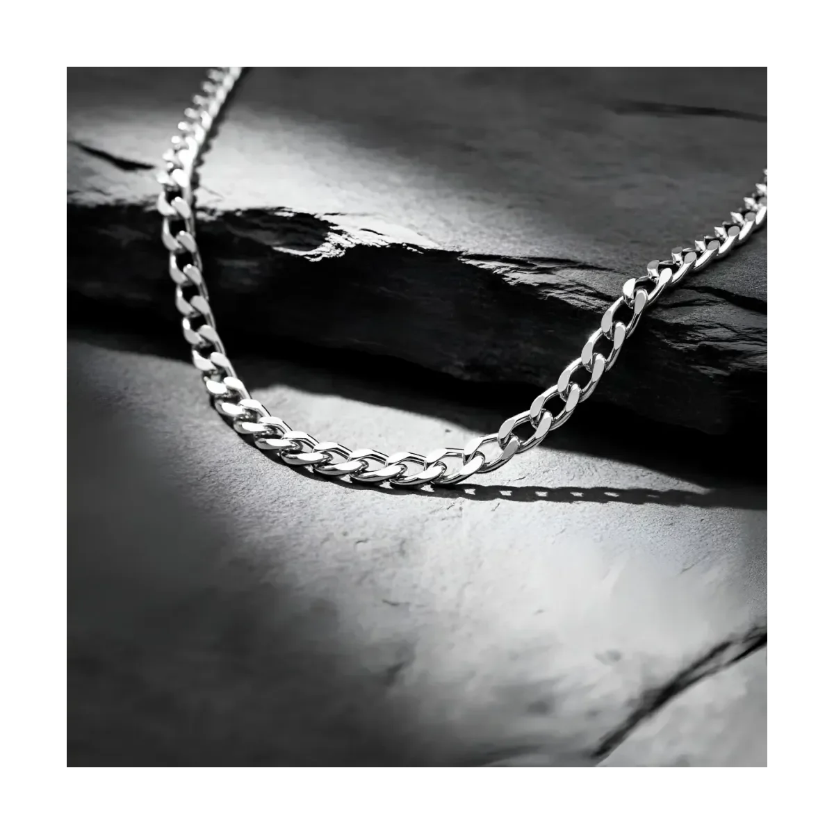 Cadena Plata 925 Cubana Diamantada 50cm para Hombre 7 - Imagen 6