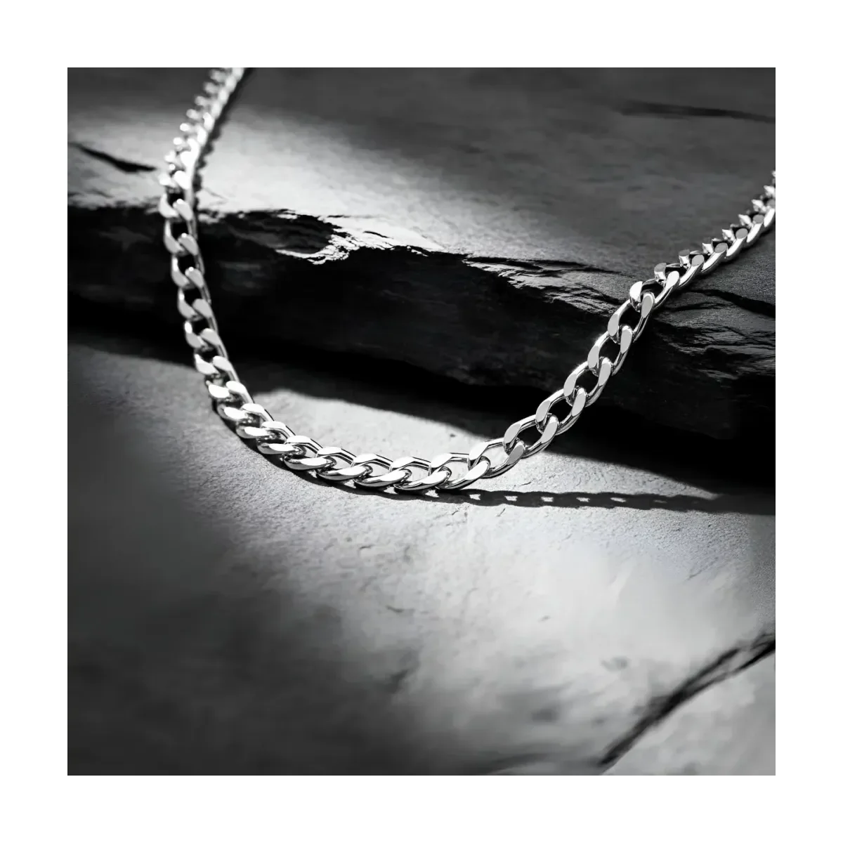 Cadena Plata 925 Cubana Diamantada 55cm para Hombre - Imagen 6