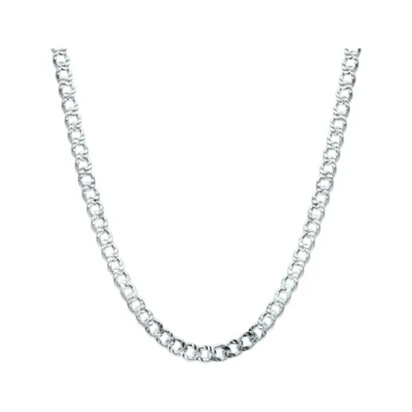 Cadena Plata .925 Cubana Diamantada 60cm Uso Diario - Imagen 1