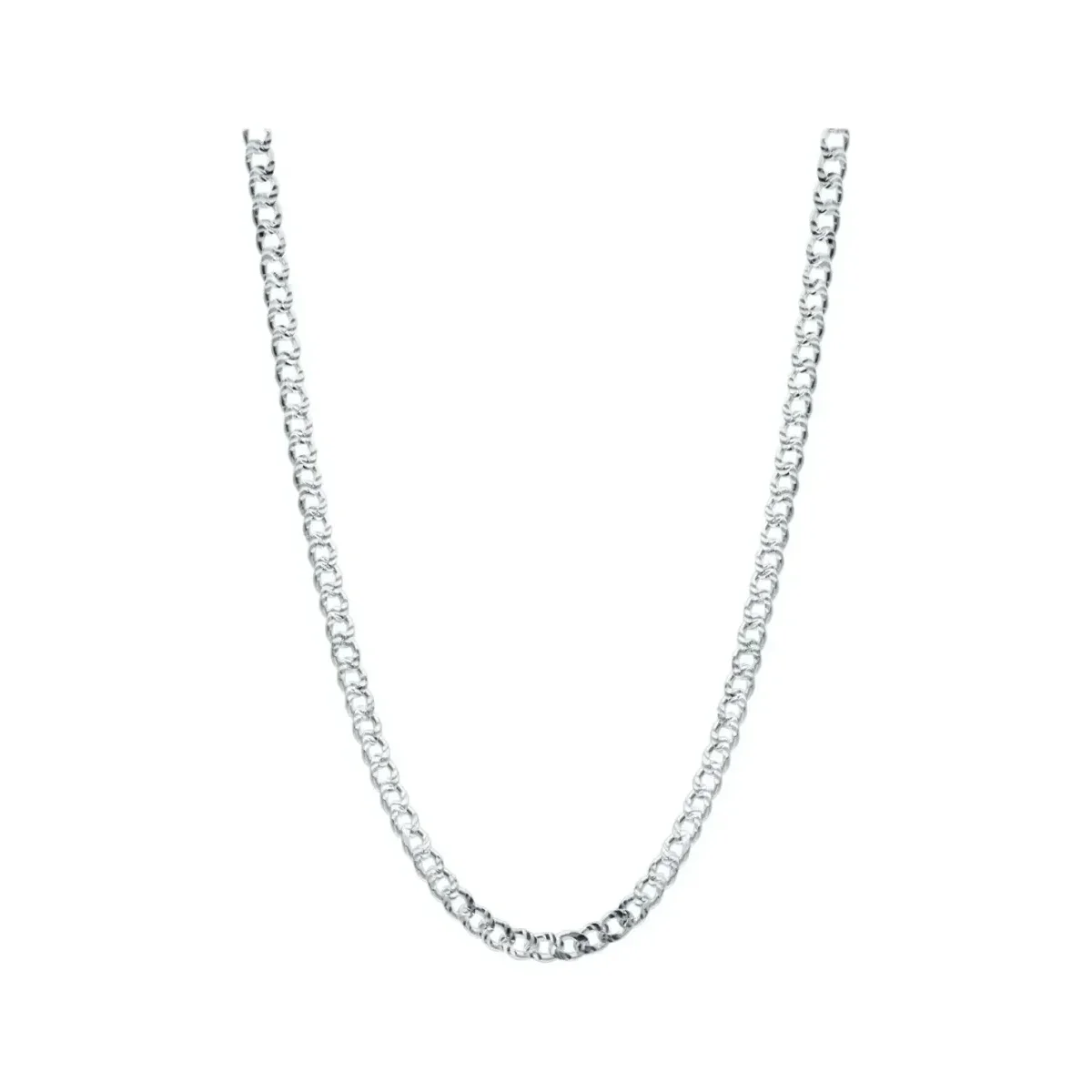 Cadena Plata .925 Cubana Diamantada 60cm Uso Diario - Imagen 2