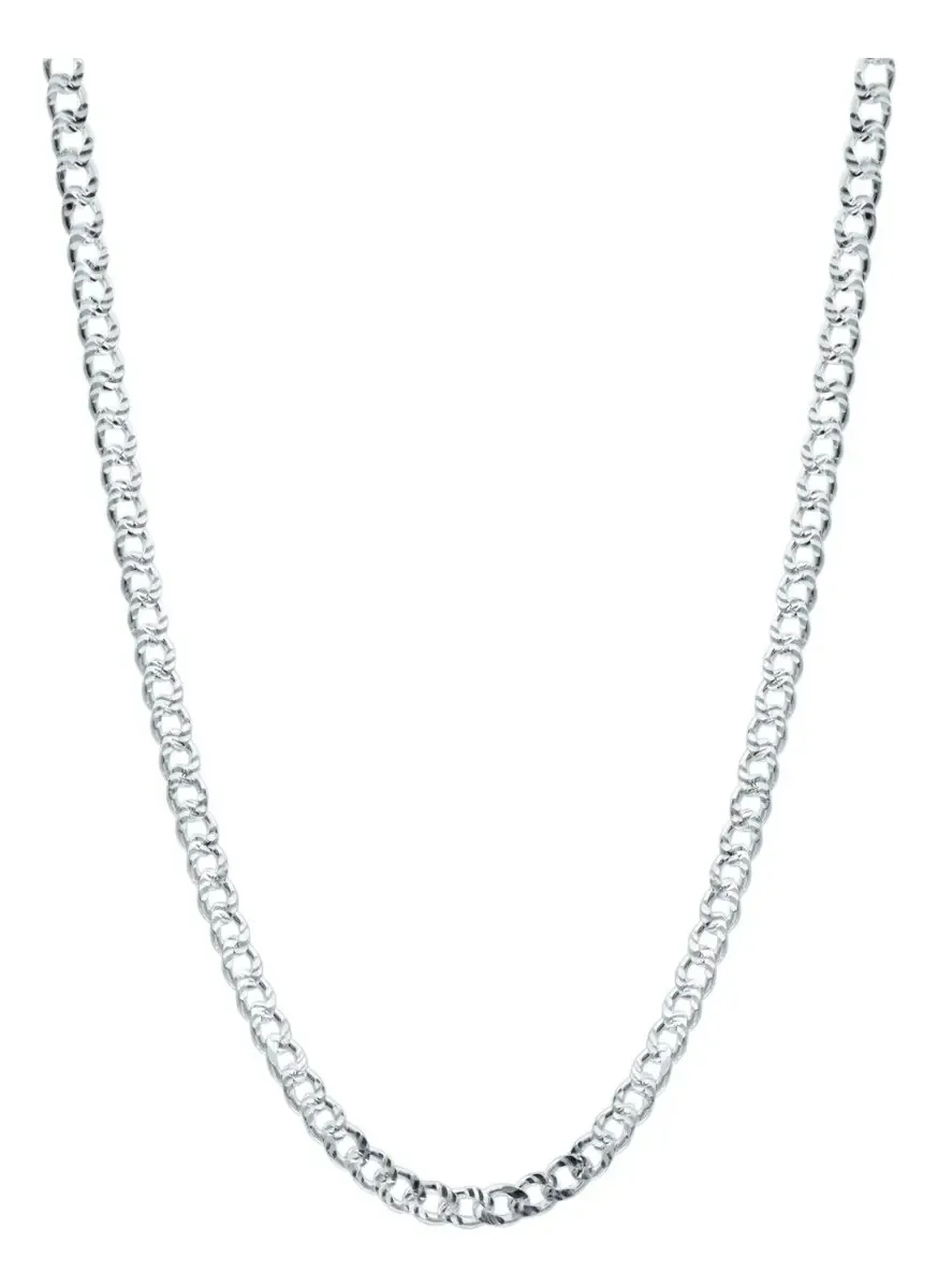 Cadena Plata .925 Cubana Diamantada 60cm Uso Diario - Imagen 1