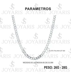 Cadena Plata .925 Cubana Diamantada 60cm Uso Diario - Imagen 4