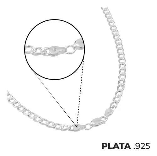 Cadena Plata 925 Cubana Diamantada 65cm para Hombre - Imagen 6