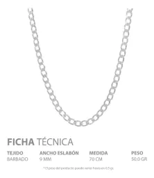 Cadena Plata .925 Cubana Diamantada 70cm Hombre - Imagen 5