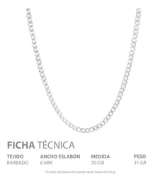 Cadena Plata 925 Cubana Diamantada 70cm para Hombre - Imagen 5