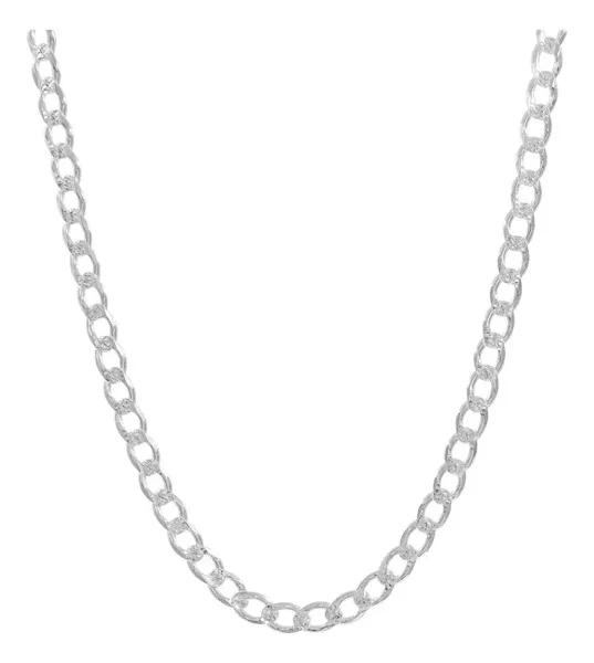 Cadena Plata .925 Cubana Diamantada de 60cm para Hombre - Imagen 1