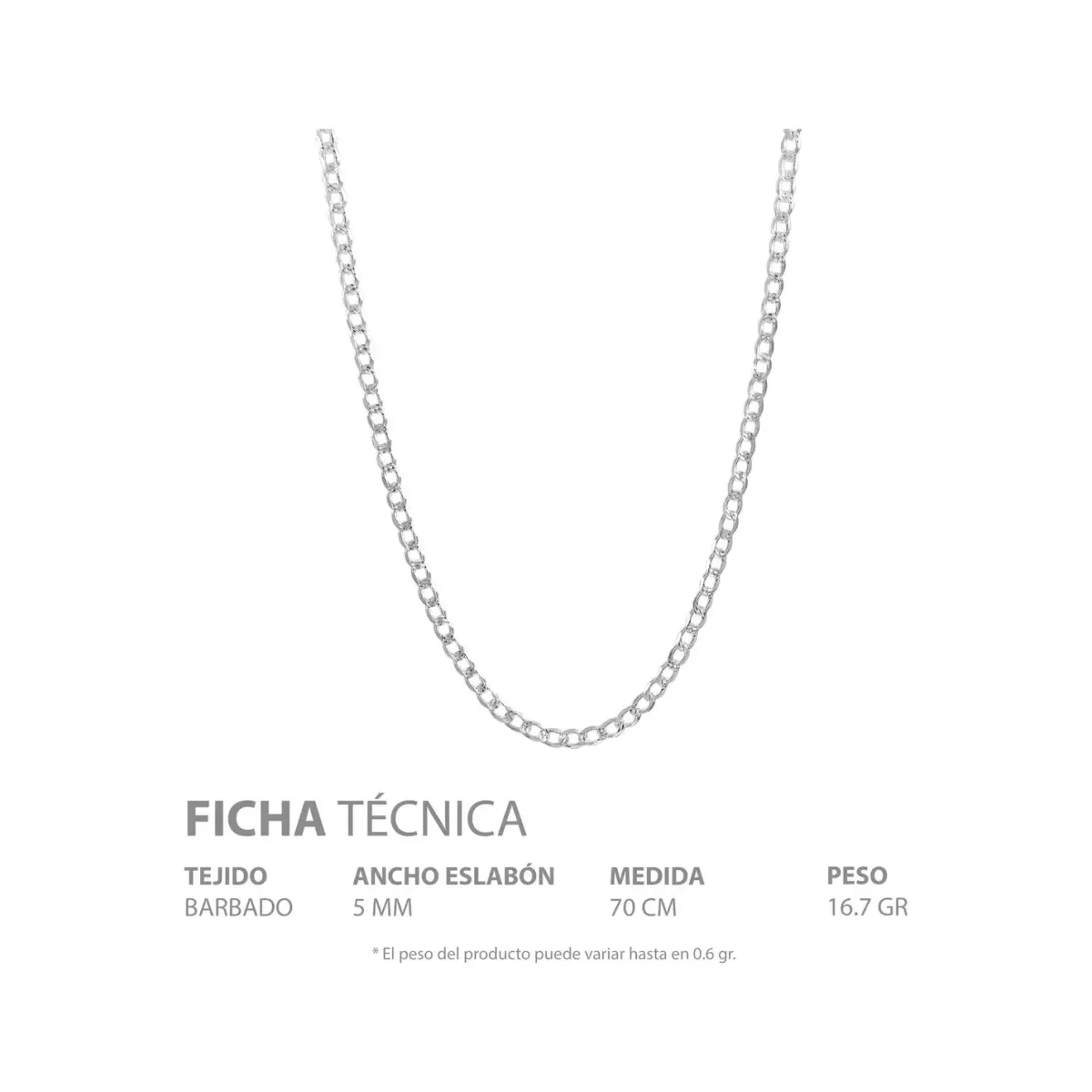 Cadena Plata 925 Cubana Diamantada Hombre 70cm Modelo 1037 - Imagen 5