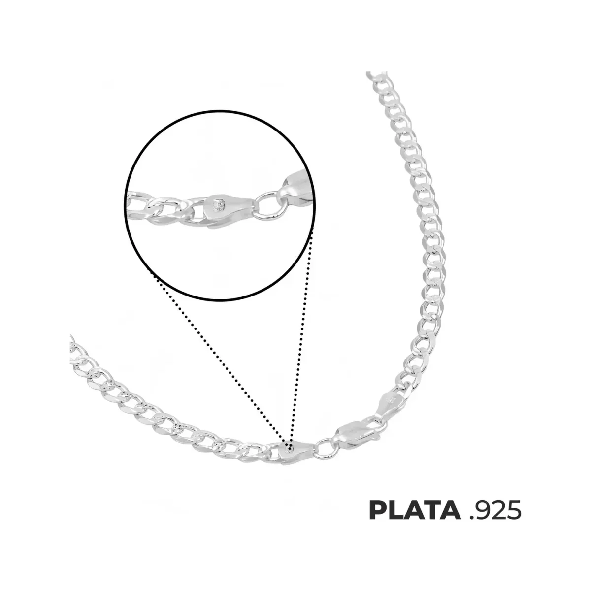 Cadena Plata 925 Cubana Diamantada Hombre 70cm Modelo 1037 - Imagen 7