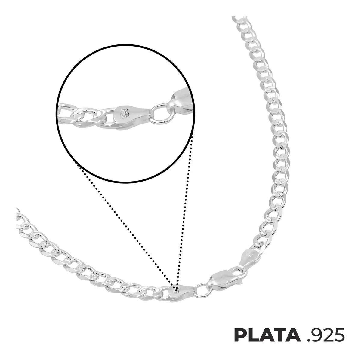 Cadena Plata 925 Cubana Diamantada Hombre 70cm Modelo 1037 - Imagen 7