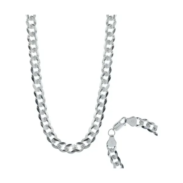 Cadena Plata 925 Cubana Diamantada Hombre 70cm - Imagen 1