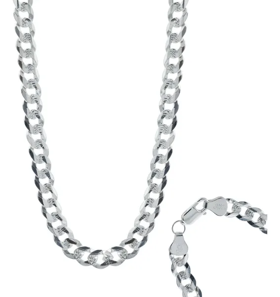 Cadena Plata 925 Cubana Diamantada Hombre 70cm - Imagen 1