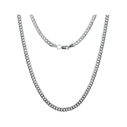 Cadena Plata 925 Cubana Diamantada Italiana 45cm - Imagen 1