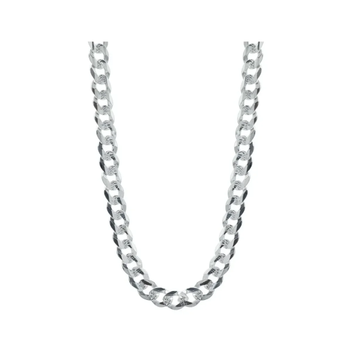 Cadena Plata 925 Cubana Diamantada Maciza Hombre 80cm - Imagen 2